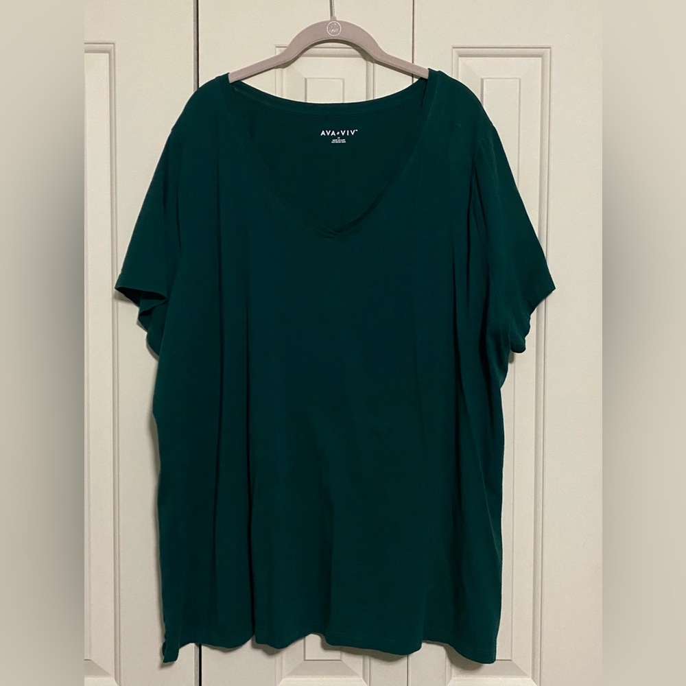 Ava & Viv Emerald Green Short Sleeve Tee 3X